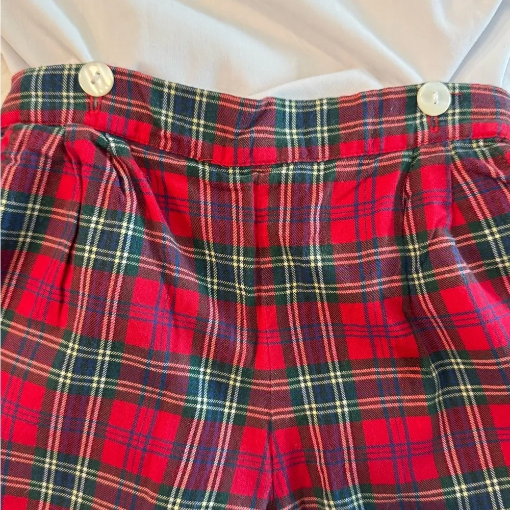 Anavini Boys Christmas Smocked Shirt w/ Red Christmas Tartan Shorts Set- size 4T - Picture 5 of 9